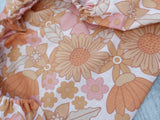 Browns/pink floral bassinet sheet/change table cover