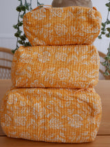 Yellow set of three makeup/ toiletry bags