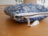 Blue floral quilted nappy clutch