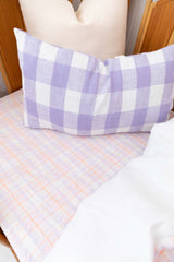 Peach/lilac gingham bassinet sheet/change table cover