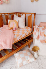 Orange checkers bassinet sheet/ change table cover