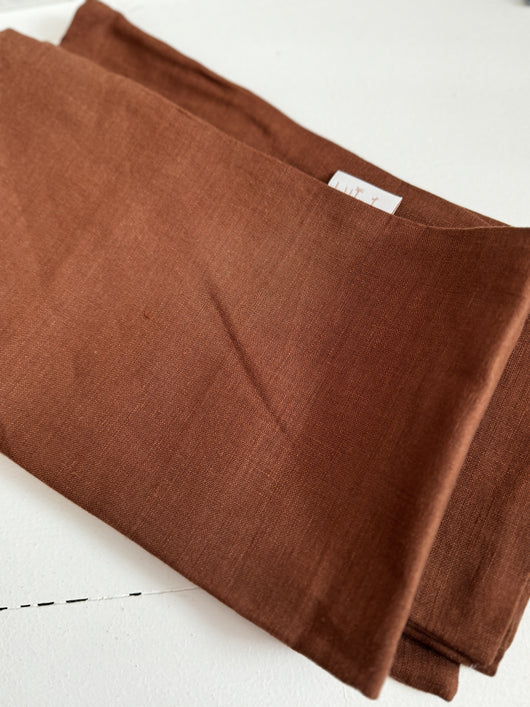 Mocha 100% linen toddler pillowcase