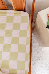 Green checkers bassinet sheet/ change table cover