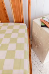 Green checkers bassinet sheet/ change table cover