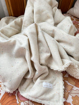 Vanilla speckle wool blanket