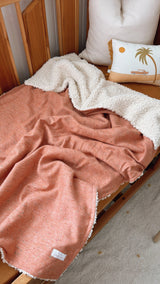 Rust speckle wool blanket