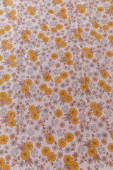 Mustard floral flannelette cot sheet