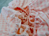 Pink gingham flannel bassinet sheet/ change table cover