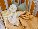 Mustard gingham flannel bassinet sheet/ change table cover