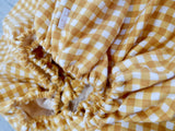 Mustard gingham flannel cot sheet