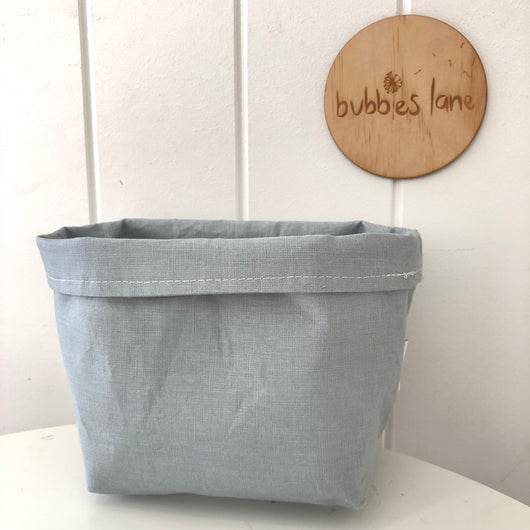 Duck egg blue 100% mini fabric basket