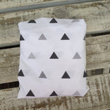 Mint chevron stripe change sheet, grey/black triangle change sheet