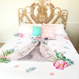 Pink floral teepee double quilt cover