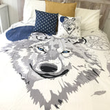 White wolf double quilt cover