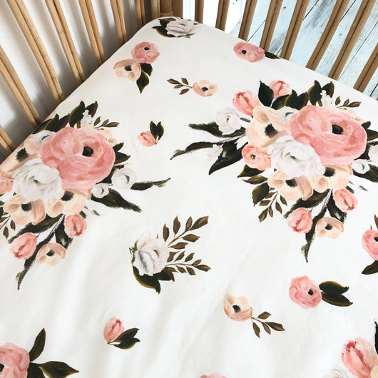Isla floral fitted cot sheet