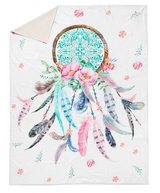 Pink and aqua dreamcatcher king quilt cover