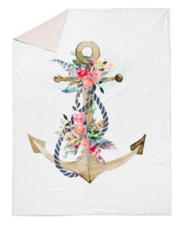 Boho floral anchor double quilt cover