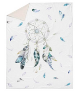Blue and grey dreamcatcher queen quilt cover