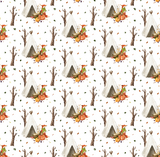 Forest fox fitted cot sheet
