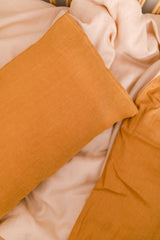Stonewash Mustard linen toddler pillowcase