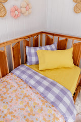 Yellow 100% linen cot sheet