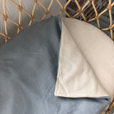 Duck egg blue and bone linen bassinet/pram blanket