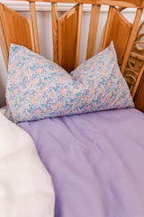 Blue/pink floral toddler pillowcase