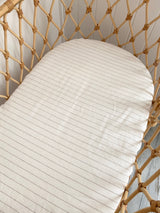 Ivory stripe linen bassinet sheet/change table cover