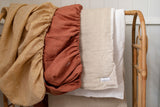 Terracotta 100% stone washed linen bassinet/ change table cover