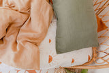 Khaki 100% french linen standard pillowcase