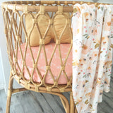 Peach feather and arrow bassinet sheet/ change table cover