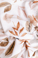 Natural floral leaves 100% linen bassinet sheet/ change table cover