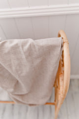 Natural stripe linen fitted cot sheet