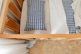 Navy gingham 100% linen bassinet sheet/ change table cover