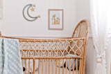 Natural stripe linen fitted cot sheet