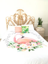 Flamingo queen quilt cover