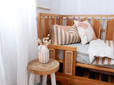 Cinnamon stripe 100% linen toddler pillowcase