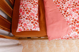 Pink and orange floral toddler pillowcase