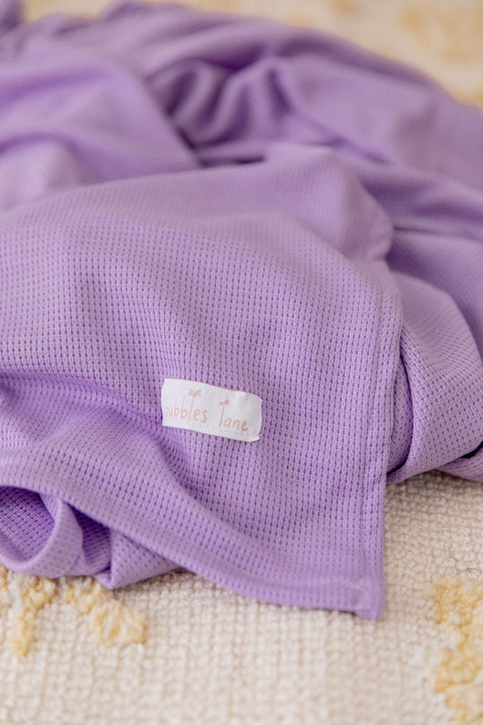 Purple waffle knit blanket