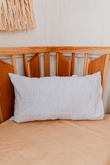 Blue stripe 100% linen toddler pillowcase
