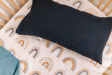 Navy linen toddler pillowcase
