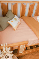 Peach 100% linen bassinet sheet/ change table cover