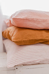 Mustard 100% french linen standard pillowcase