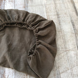 Stonewash khaki 100% linen bassinet/ change table cover