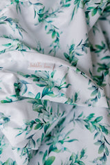Green leaves fitted cot sheet