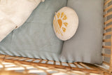 Duck egg blue 100% linen bassinet/ change table cover