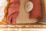 Stonewash terracotta linen toddler pillowcase
