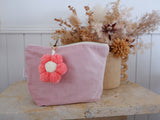 Pink cord nappy clutch