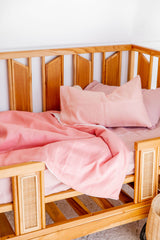 Blossom linen with white linen cot quilt