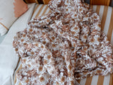 Brown florals double cotton wrap